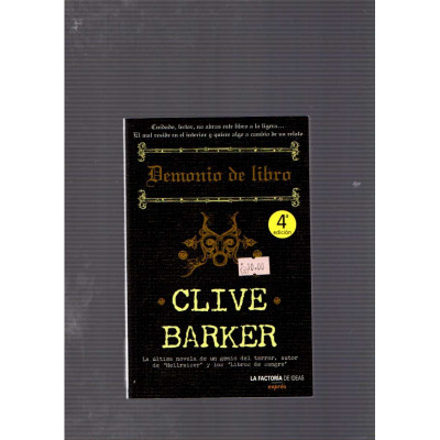 Demonio De Libro Clive Barker Tienda Especializada En Libros De