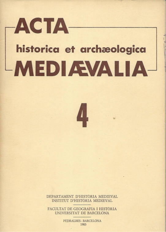 ACTA MEDIEVALIA, historica et archaeologica nº 4