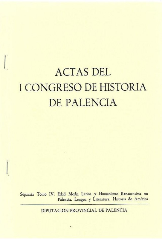 Actas del I congreso de historia de Palencia: LA BIBLIOTECA CAPITULAR (B.C.) DE PALENCIA: HISTORIA, VALORACION Y SIGNIFICADO