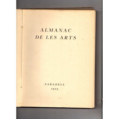 Almanac de les arts Sabadell. 1925