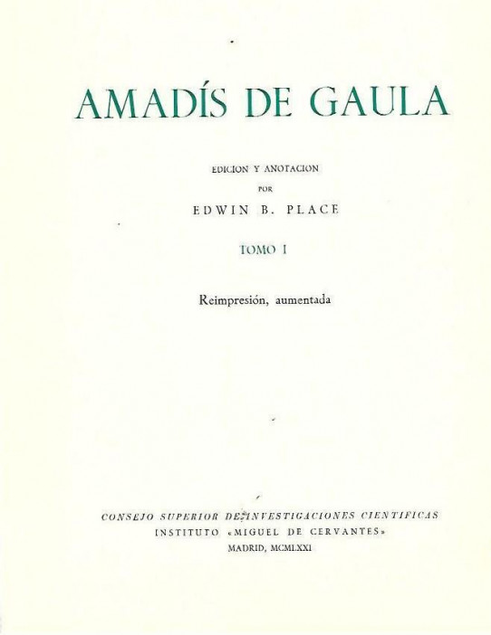 AMADIS DE GAULA Tomo I ( de 4 en total)
