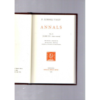 Annals · Vol. VI / P.C. Tàcit