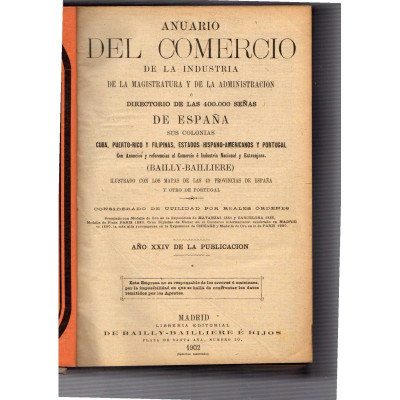 Anuario del comercio, de la industria, de la magistratura y de la administración