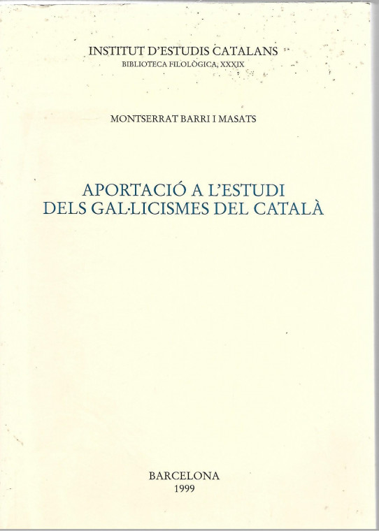APORTACIÓ A L'ESTUDI DELS GAL.LICISMES FRL CATALA