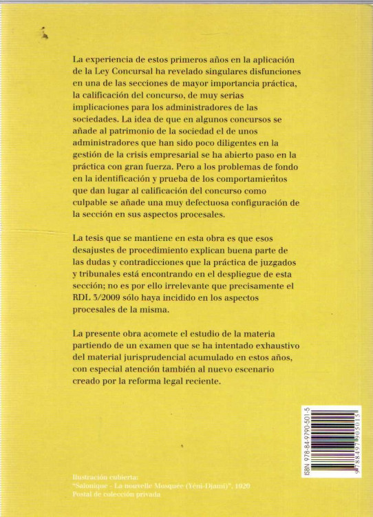 ASPECTOS PROCESALES DE CALIFICACIÓN DEL CONCURSO