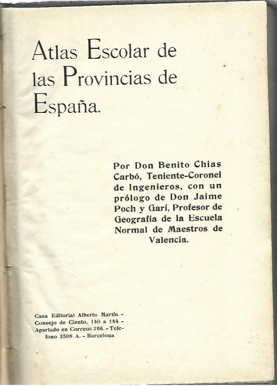 ATLAS ESCOLAR DE LAS PROVINCIAS DE ESPAÑA
