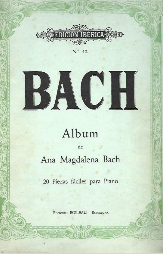 BACH. ALBUM de Ana Magdalena Bach. 20 piezas fáciles para Piano