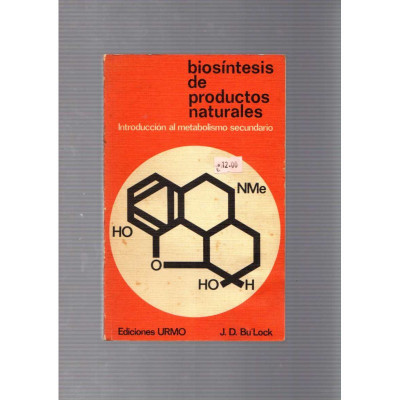 Biosíntesis de productos naturales / J.D. Bu'Lock