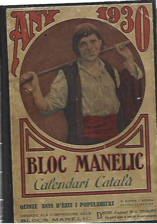 BLOC MANELIC CALENDARI CATALÀ ANY 1930