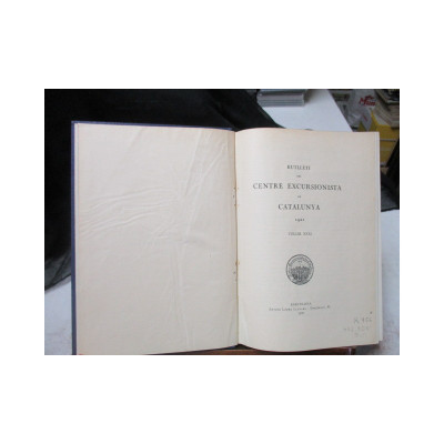 Butlletí del Centre Excursionista de Catalunya Vol. XXXI - 1921.