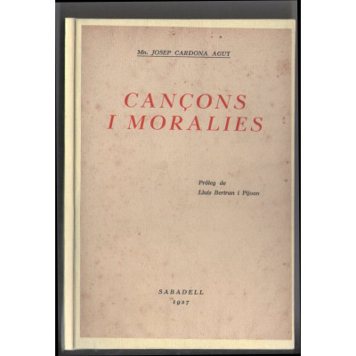 Cançons i moralies / Josep Cardona Agut