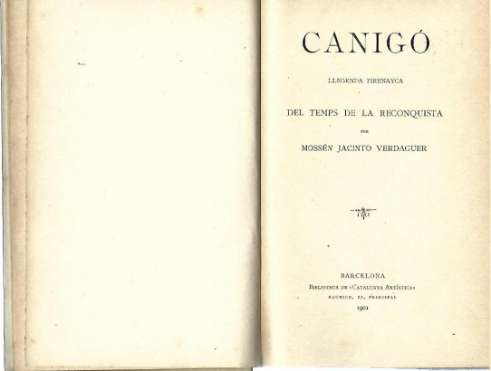 CANIGO. Llegenda Pirenayca dels Temps de la Reconquista