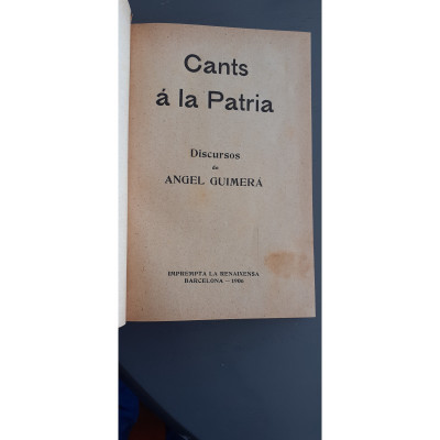 CANTS Á LA PATRIA.Discursos/Angel Guimerá