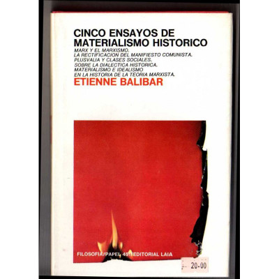 Cinco ensayos de materialismo histórico / Etienne Balibar