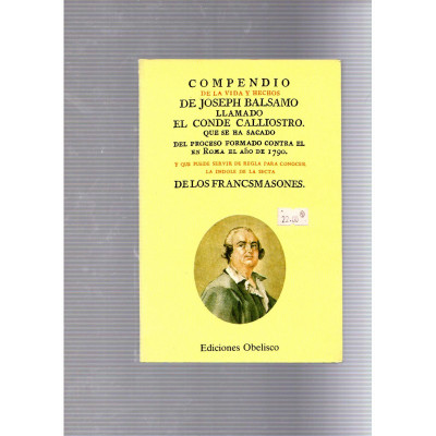 Compendio de la vida y hechos de Joseph Balsamo llamdo el conde Calliostro