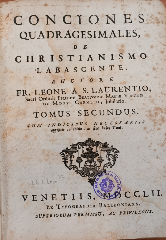 CONCIONES QUADREGESIMALES de CHISTIANISMO LABASCENTE. Tomus Secundus  (Tomo II)