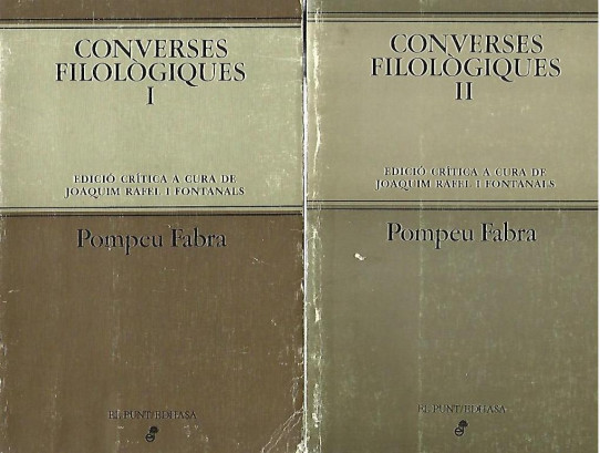 CONVERSES FILOLOGIQUES Volums 1 y 2