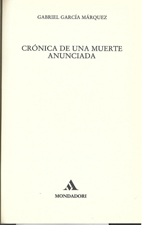 CRÓNICA DE UNA MUERTE ANUNCIADA