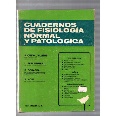 Cuadernos de fisiología normal y parológica (volumen 1) / Quevauvilliers, Perlemuter, Obraska y Kopf