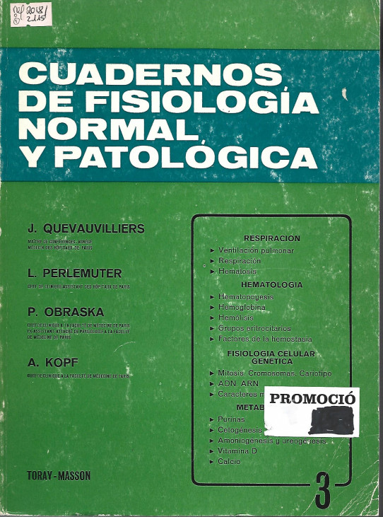 CUADERNOS DE FISIOLOGÍA NORMAL Y PAROLÓGICA (VOLUMEN 3)
