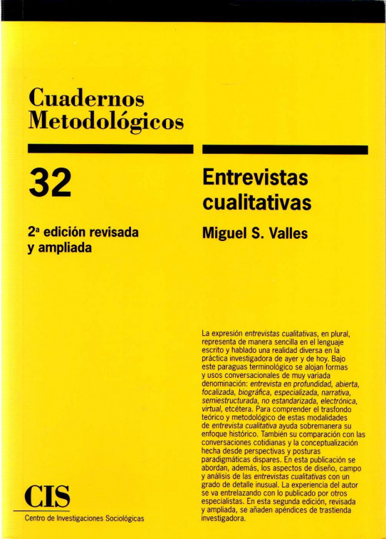 CUADERNOS METODOLÓGICOS 32 ENTREVISTAS CUALITATIVAS