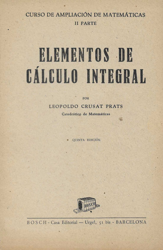 Curso de ampliación de Matemàticas. Tres volúmenes.