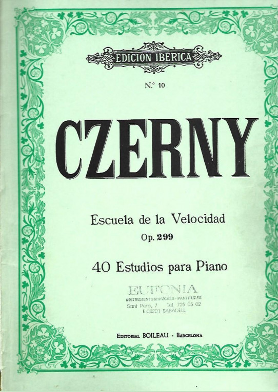 CZERNY Escuela de la Velocidad Op. 299.  40 Estudios para Piano