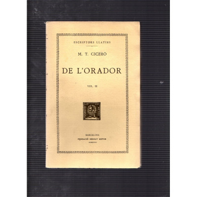 De l'orador Vol.III / M. T. Ciceró