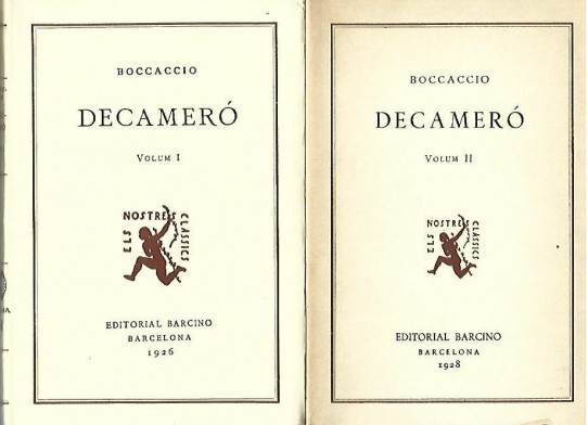 DECAMERO   (Boccaccio)  2 Volums