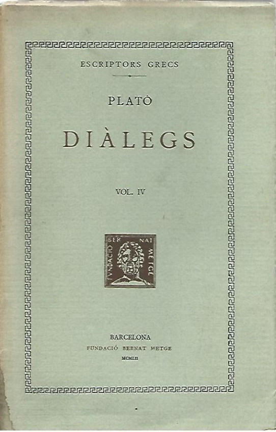 DIALEGS Volum IV (Plató)