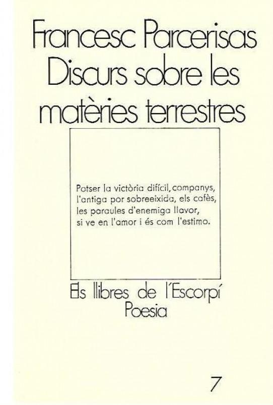 DISCURS SOBRE LES MATERIES TERRESTRES
