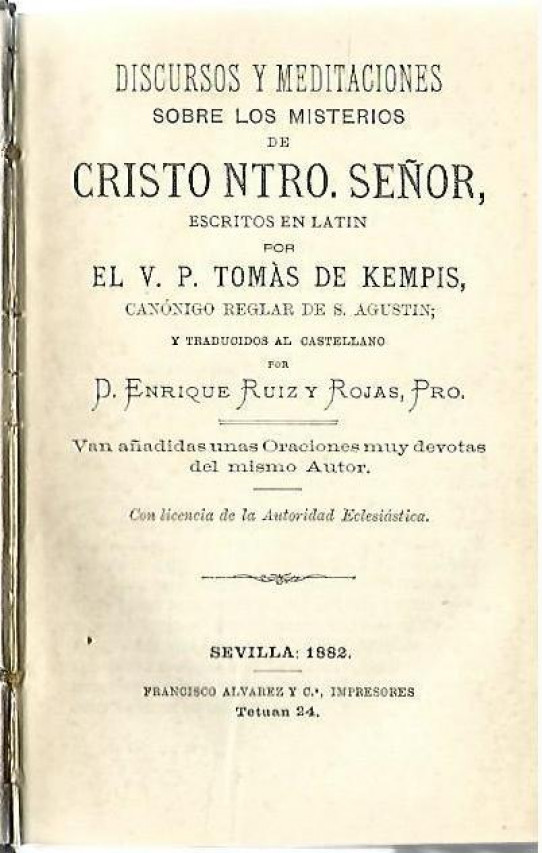 DISCURSOS Y MEDITACIONES SOBRE LOS MISTERIOS DE CRISTO NTRO. SEÑOR