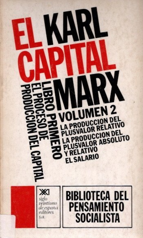 EL CAPITAL LIBRO PRIMERO VOLUMEN 2 EL PROCESO DE PRODUCCIÓN DEL CAPITAL