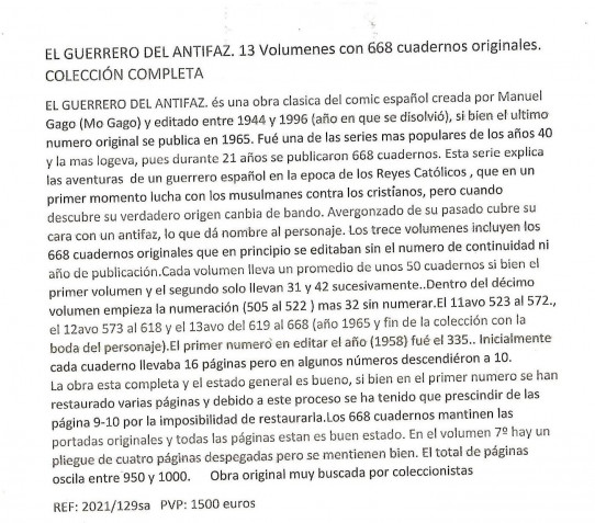 EL GUERRERO DEL ANTIFAZ. 13 Volumenes con 668 cuadernos.originales. COLECCIÓN COMPLETA