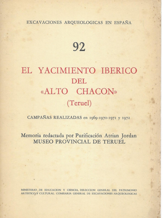 EL YACIMIENTO HIBERICO DEL 'ALTO CHACÓN'  (TERUEL)