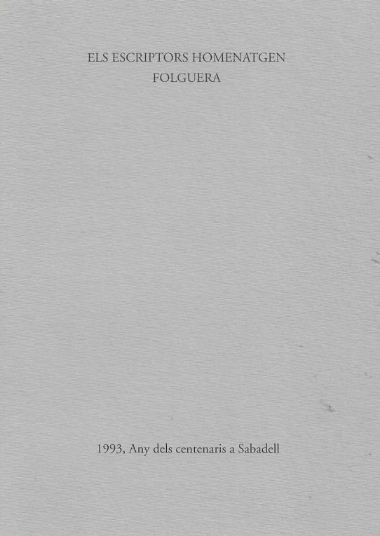 Els escriptors homenatgen Folguera.