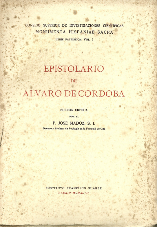 EPISTOLARIO DE ALVARO DE CORDOBA