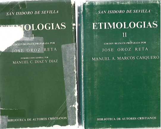 ETIMOLOGIAS I Y II  2 Volumenes  (SAN ISIDORO DE SEVILLA