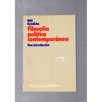 Filosofía política contemporánea. Una introducción / Will Kymlicka
