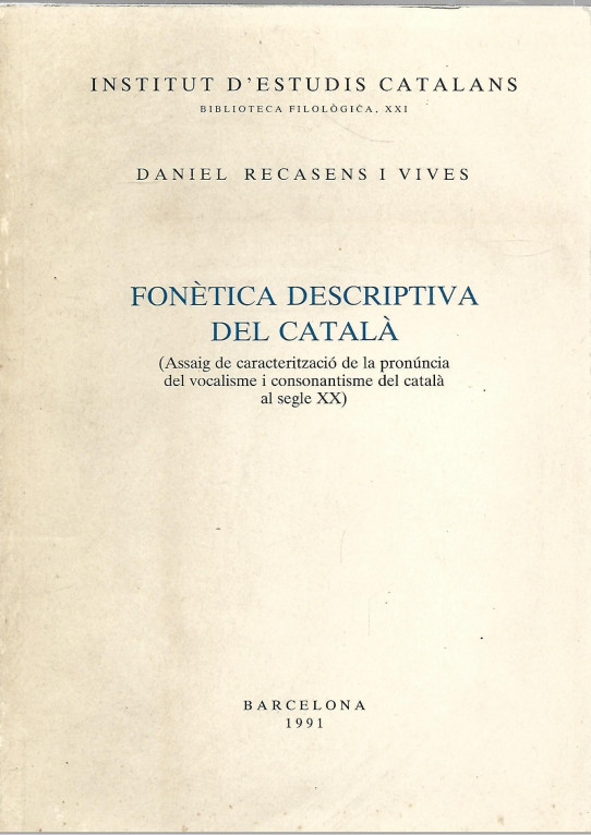 FONETICA DESCRPTIVA DEL CATALA