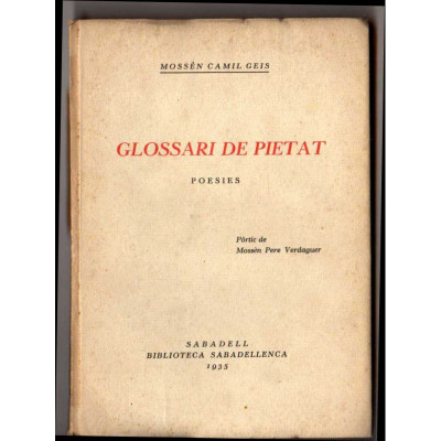 Glossari de pietat : poesies / Camil Geis