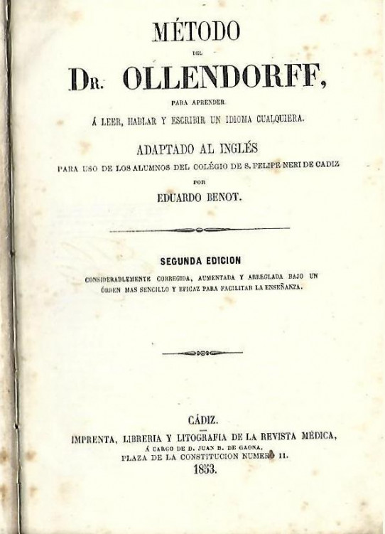 GRAMATICA INGLESA. METODO Dr. OLLENDORFF