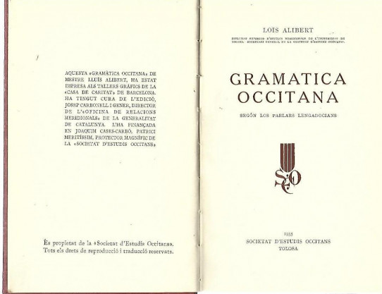 GRAMATICA OCCITANA Segons los parlars Lengadocians