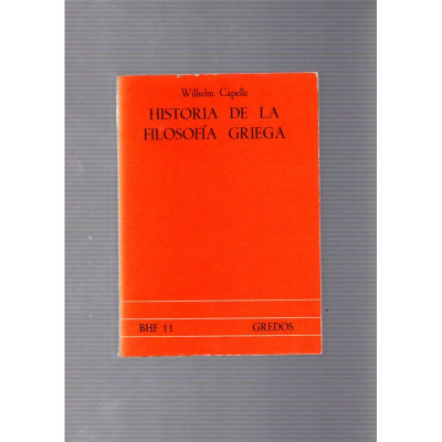 Historia de la filosofía griega / Wilhelm Capelle