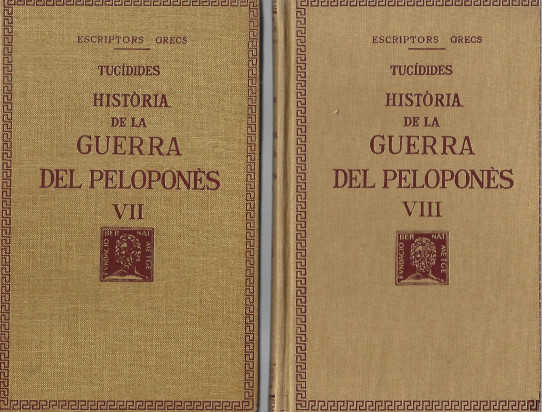 HISTORIA DE LA GUERRA DEL PELOPONES 8 Volums (Obra completa)   -Tucidides-