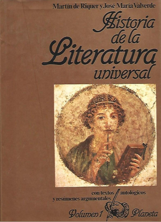 HISTORIA DE LA LITERATURA UNIVERSAL. Volumen 1 .LA LITERATURA  ANTIGUA EN GRIEGO Y EN LATIN