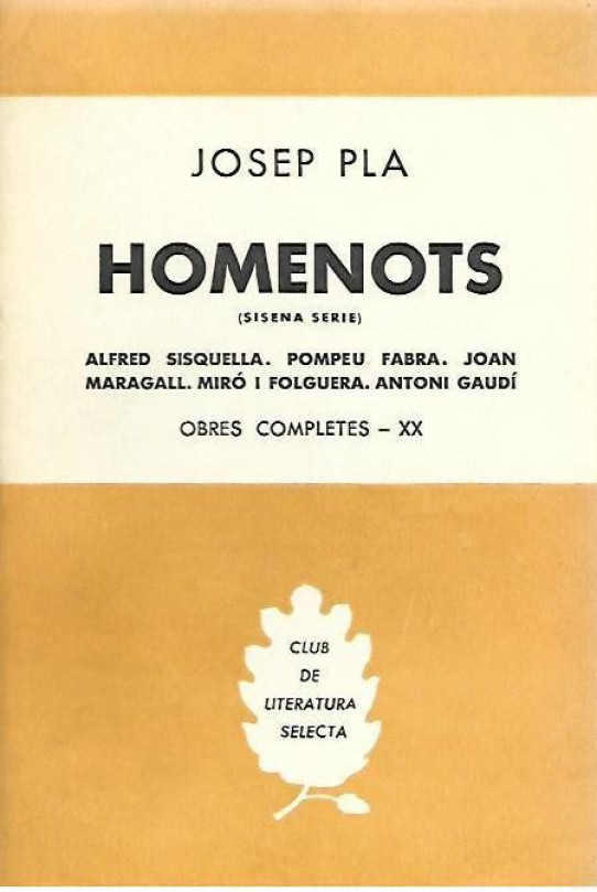 HOMENOTS (Sisena serie). Obres Completes -XX-