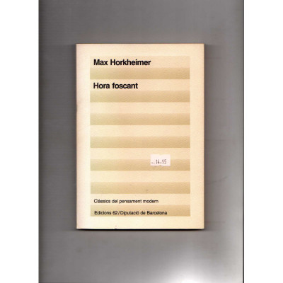 Hora foscant / Max Horkheimer