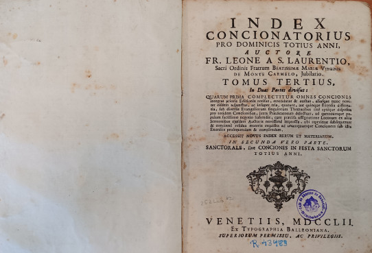 INDEX CONCIONATORIUS Pro Domimicis Totius Anni