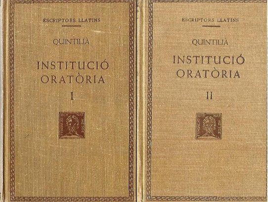 INSTITUCIÓ ORATORIA 2 Volums  (Quintiliá)